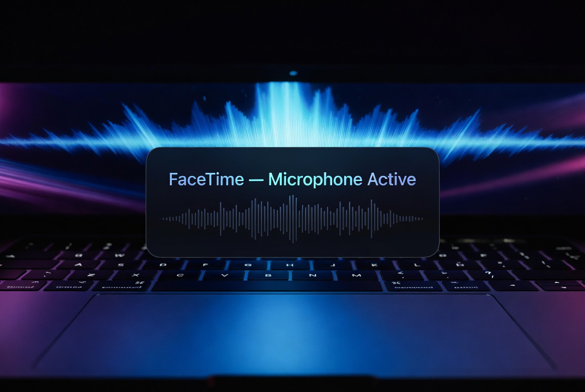 FaceTime microphone access alert on macOS